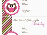 Owl Birthday Invitation Template 41 Printable Birthday Party Cards Invitations for Kids