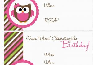 Owl Birthday Invitation Template 41 Printable Birthday Party Cards Invitations for Kids