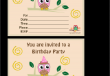 Owl Birthday Invitation Template Owl Birthday Party Invitations Template Best Template