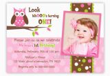 Owl Birthday Invitations Girl Custom Owl Birthday or Baby Shower Invitation Girl You Print