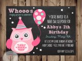 Owl Birthday Invitations Girl Girl Birthday Invitation Party Owl Birthday Invitation