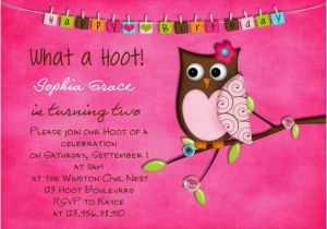 Owl Birthday Invitations Girl Items Similar to Hot Pink Owl Birthday Invitation Fall
