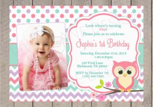 Owl Birthday Invitations Girl Owl Birthday Invitation Girl First Birthday Girl Teal