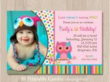 Owl Birthday Invitations Girl Pink Girl Owl Birthday Invitation Owl Birthday by