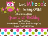 Owl Birthday Invitations Girl Printable 1st Birthday Invitations Girls Owl Party