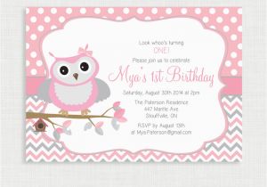 Owl Birthday Invitations Girl Printable Birthday Invitation Picture Owl Birthday