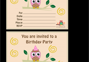 Owl Birthday Party Invites Owl Birthday Party Invitations Template Best Template
