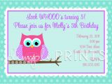 Owl Birthday Party Invites Owl Printable Birthday Party Invitation Dimple Prints Shop