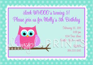 Owl Birthday Party Invites Owl Printable Birthday Party Invitation Dimple Prints Shop