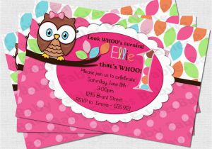 Owl Birthday Party Invites Pretty Owl Birthday Party Invitation Digital Diy by Babyfables