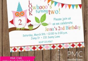 Owl themed Birthday Invitations Cute Owl themed Birthday Party Invitation 1 00 Each with
