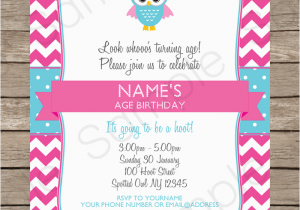 Owl themed Birthday Invitations Owl Party Invitations Pink Birthday Party Template