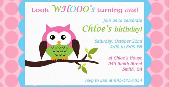 Owl themed Birthday Invitations Printable Owl theme Birthday Party Invitation