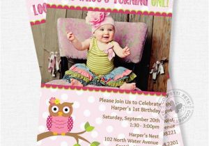 Owl themed First Birthday Invitations Owl Birthday Invitation First Birthday Invitation Girl