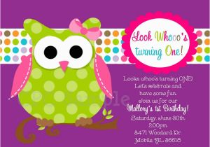 Owl themed First Birthday Invitations Owl Birthday Invitation orderecigsjuice Info