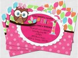Owl themed First Birthday Invitations Pretty Owl Birthday Party Invitation