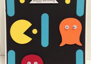 Pac Man Birthday Card Pac Man Punch Art Stampin Up Birthday Card Kit 5 Cards
