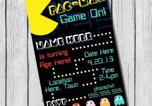 Pac Man Birthday Invitations Pac Man Birthday Invitation Diy Printable Par