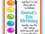 Painting Birthday Party Invitation Wording Art Invitations Painting Party Birthday Party Paint Box