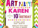 Painting Birthday Party Invitation Wording Art Party Invitation Art Birthday Paint Mis2manos