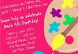 Painting Birthday Party Invitation Wording Art Party Invitation Printable Invitation Design Custom