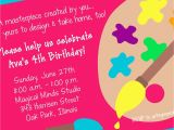 Painting Birthday Party Invitation Wording Art Party Invitation Printable Invitation Design Custom