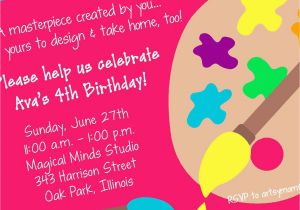 Painting Birthday Party Invitation Wording Art Party Invitation Printable Invitation Design Custom