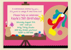 Painting Birthday Party Invitation Wording Birthday Invites Awesome 10 Art Painting Party