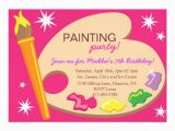 Painting Birthday Party Invitation Wording Painting Art Birthday Party Invitations 5 Quot X 7