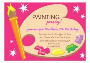 Painting Birthday Party Invitation Wording Painting Art Birthday Party Invitations 5 Quot X 7