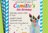 Painting Birthday Party Invitation Wording Painting Art Party Birthday Invitation Printable or Printed