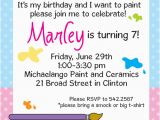 Painting Birthday Party Invitation Wording Painting Personalized Birthday Party Invitations