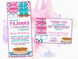 Pancake and Pajama Birthday Party Invitations Birthday Invitations Printing by Penny Lane