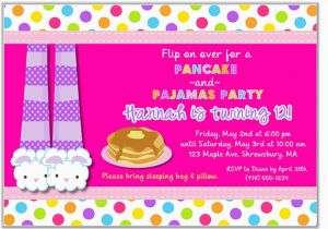 Pancake and Pajama Birthday Party Invitations Pancakes and Pajamas Birthday Party Invitations Slumber