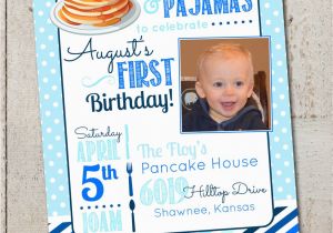 Pancake and Pajama Birthday Party Invitations Pancakes and Pajamas Party Invitation Breakfast by