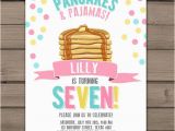 Pancake and Pajama Birthday Party Invitations Pancakes and Pajamas Party Invitation Pancakes Pajamas