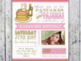 Pancake and Pajama Birthday Party Invitations Pancakes and Pajamas Party Invitation Photo Card Printable