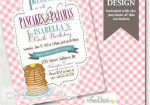 Pancake and Pajama Birthday Party Invitations Pancakes and Pajamas Party Invitation Pj Slumber Party