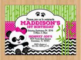 Panda Bear Birthday Invitations Cute Panda Bear Birthday Invitation by Little Rainbow