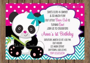 Panda Bear Birthday Invitations Panda Bear Birthday Invitation Panda Invitation Panda