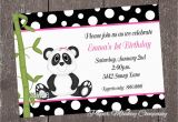 Panda Bear Birthday Invitations Panda Bear Birthday Invitations for Boy or Girl