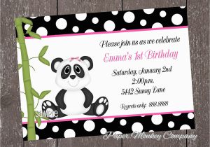 Panda Bear Birthday Invitations Panda Bear Birthday Invitations for Boy or Girl