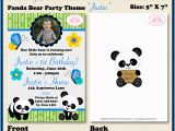 Panda Bear Birthday Invitations Panda Bear Boy Photo Birthday Party Invitation Justin theme
