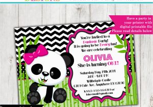 Panda Bear Birthday Invitations Panda Bear Invitation Panda Invitation Birthday Invitation