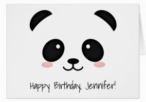 Panda Birthday Card Template Cute Panda Face Kawaii Birthday Card Zazzle Co Uk