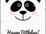 Panda Birthday Card Template Panda Face Birthday Card Template Cute Stock Vector