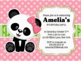 Panda Birthday Card Template Panda Party Invitation Panda Invitation Panda Party Invite