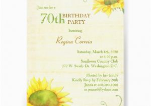 Papyrus Birthday Invitations Papyrus Sunflowers 70th Birthday Party Invitations Zazzle