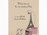 Paris themed Birthday Cards An evening In Paris Pink themed Greeting Card Zazzle