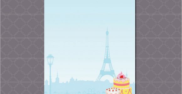 Paris themed Birthday Cards Paris Bakery themed Party Thank You Card French Birthday